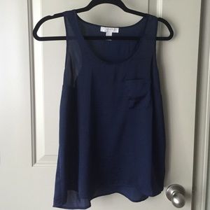 Navy pocketed tank top