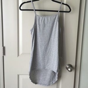 Grey high-low tank top