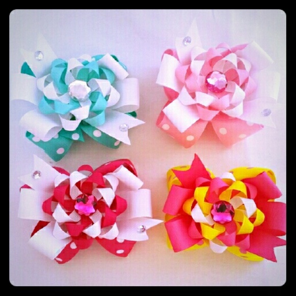 4 Large 3 in 1 Detachable Bow