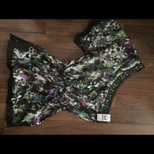 Grass off the shoulder floral top