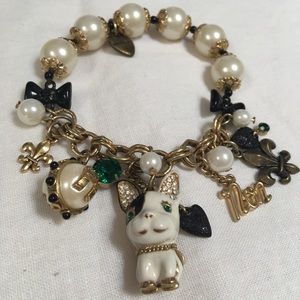 Betsey Johnson French Bulldog Charm Bracelet
