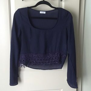 Navy crop top