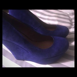 Steve Madden Gorgeous Blue Suede Wedges