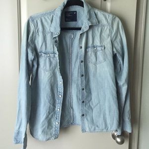 Denim snap up shirt
