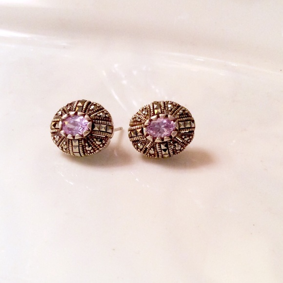 STUNNING Amethyst Sterling silver earrings