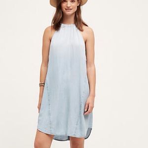 🍃💕NWT Denim Chambray Tie Neck Halter Dress