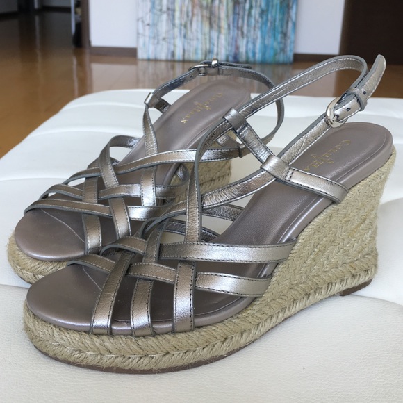 Pewter/Silver Cole Haan Espadrille Wedges