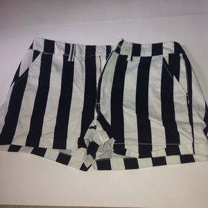 Black and White Striped American Eagle Shorts