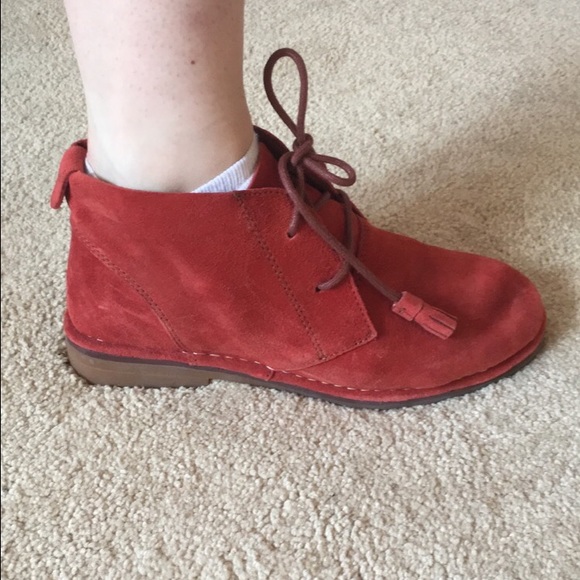 Hush Puppies Dark Orange Suede Booties W7 - Picture 1 of 4