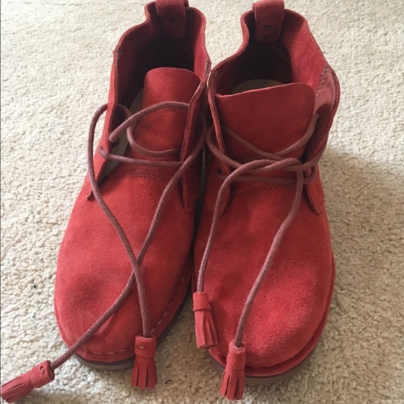 Hush Puppies Dark Orange Suede Booties W7 - Picture 2 of 4