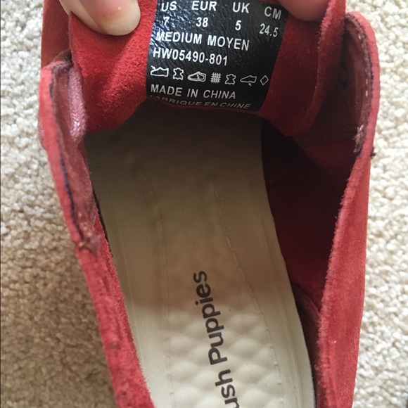 Hush Puppies Dark Orange Suede Booties W7 - Picture 3 of 4