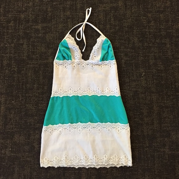 White and green spandex dress!