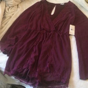 Tobi "Elena" Romper | Maroon | Size Large