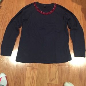 Classic J. crew  sweater with jeweled collar