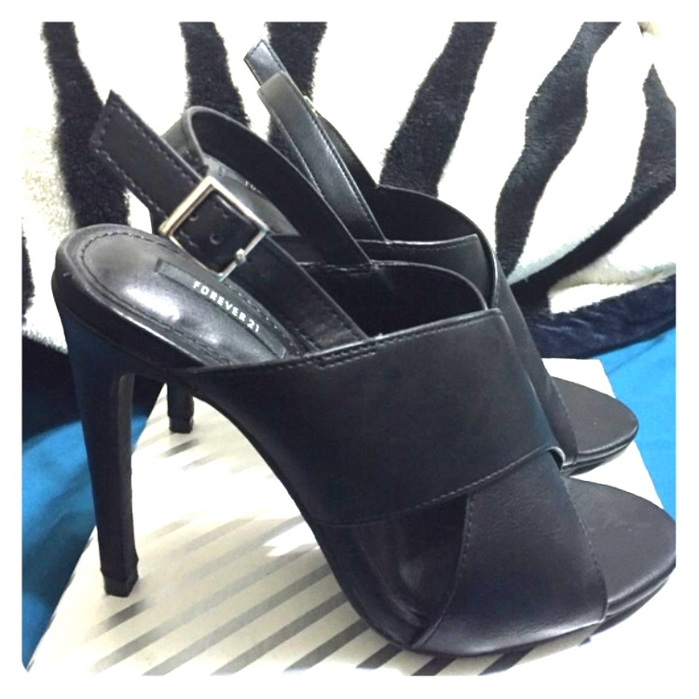 Black open toe heals