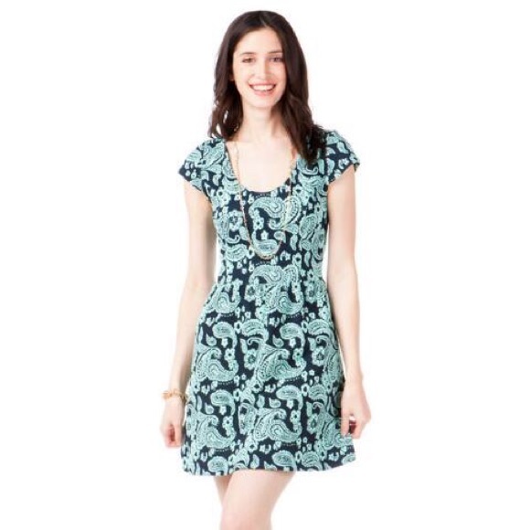 Blue paisley Francesca's dress