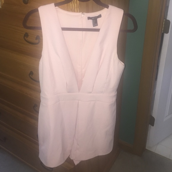 Pale Pink V-neck Romper