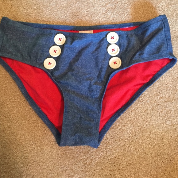 Bikini bottoms with buttons- high waisted