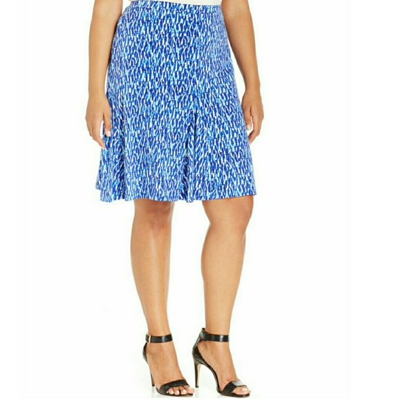 MICHAEL Michael Kors Plus Size Printed A-Line Skir - Picture 1 of 1