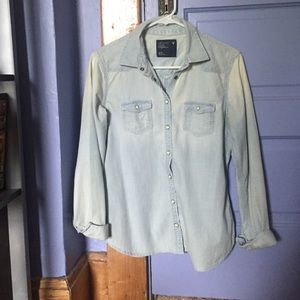 Denim button-up