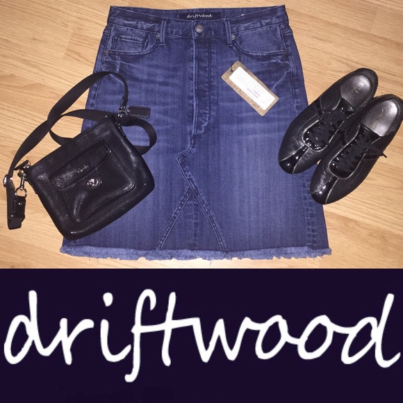 Driftwood "Amy" frayed jean skirt