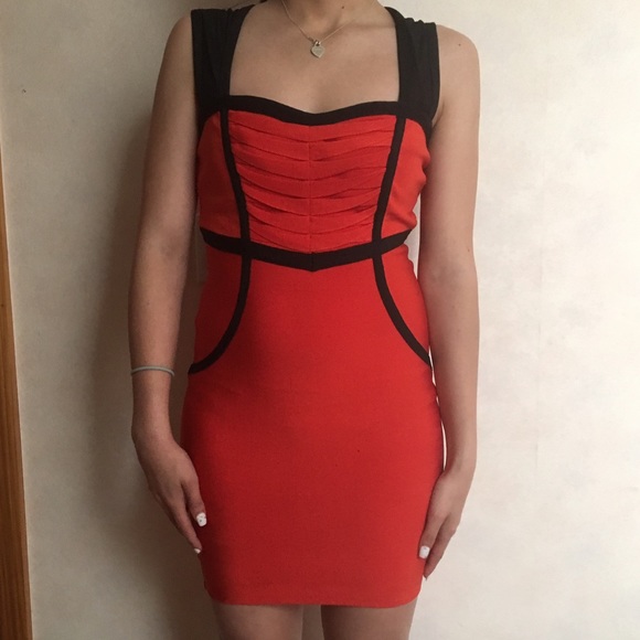 Red and Black party dress