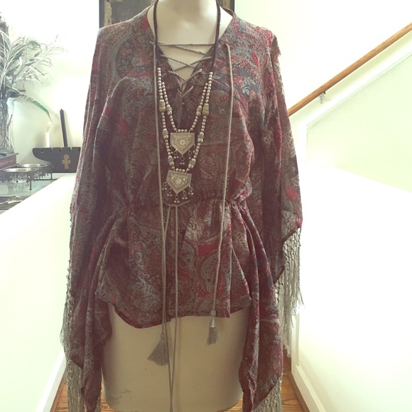 RALPH LAUREN DENIM & SUPPLY FRINGE BOHO TOP