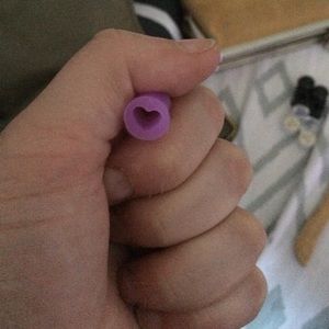 Purple 00g silicon heart plugs