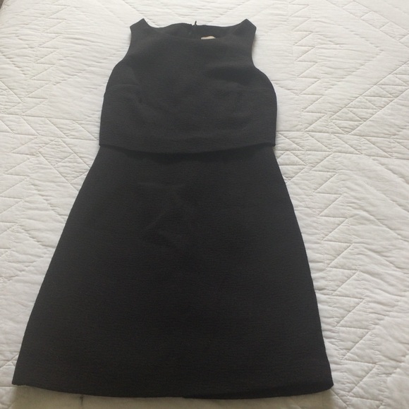 Texture black layered dress
