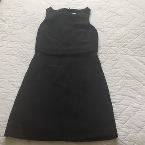 Texture black layered dress