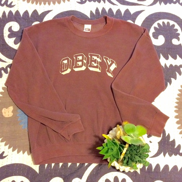 Obey Propaganda Faded Burgundy Sweatshirt