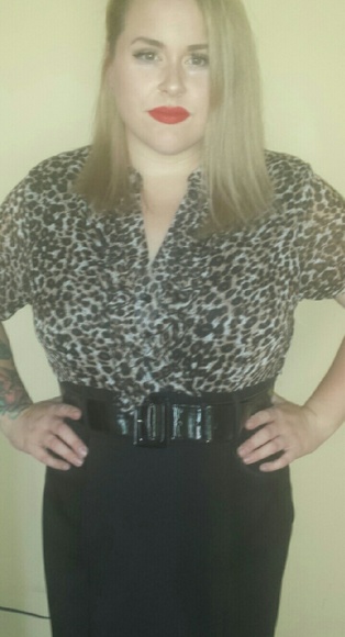 Leopard print belted dress