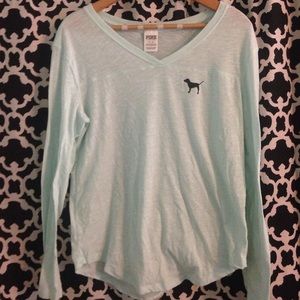 Blue long sleeve PINK tshirt