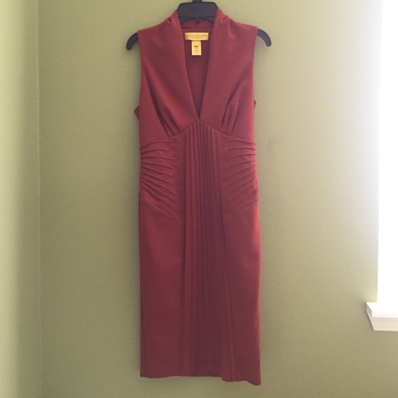 Catherine Meladrino Rust midi dress