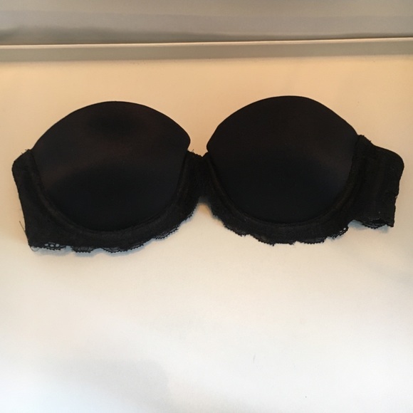 Victoria's Secret Pink black strapless push up