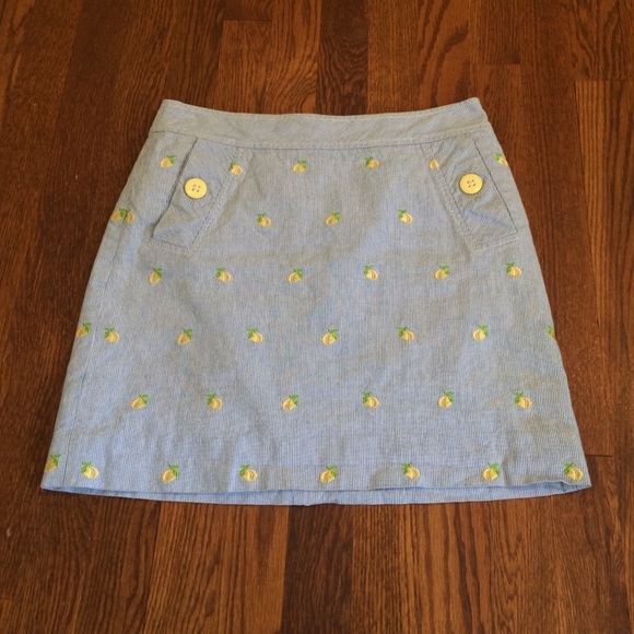 Lilly Pulitzer embroidered seersucker skirt