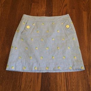 Lilly Pulitzer embroidered seersucker skirt
