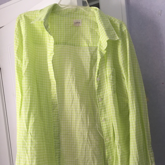 J.Crew green gingham button up