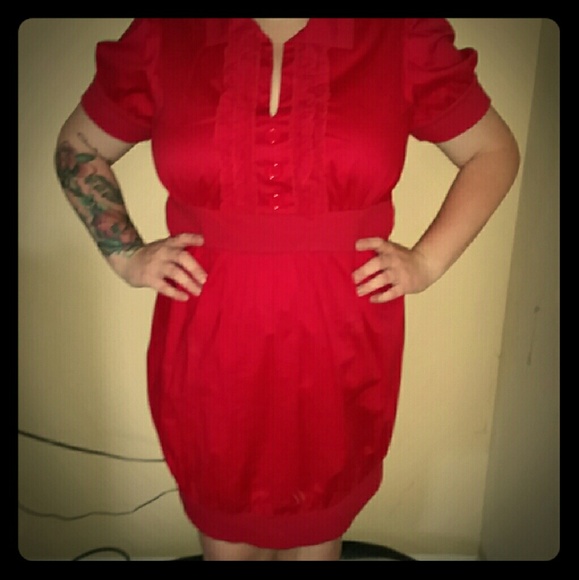Red casual dress
