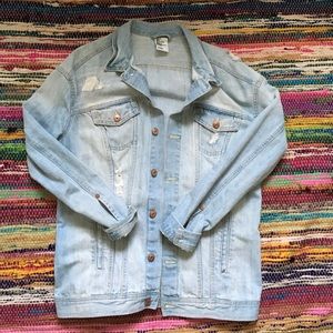 Distressed denim jacket