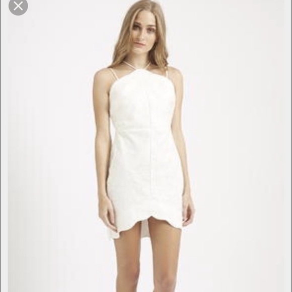 Topshop Dresses & Skirts - TOPSHOP white scalloped bodycon dress