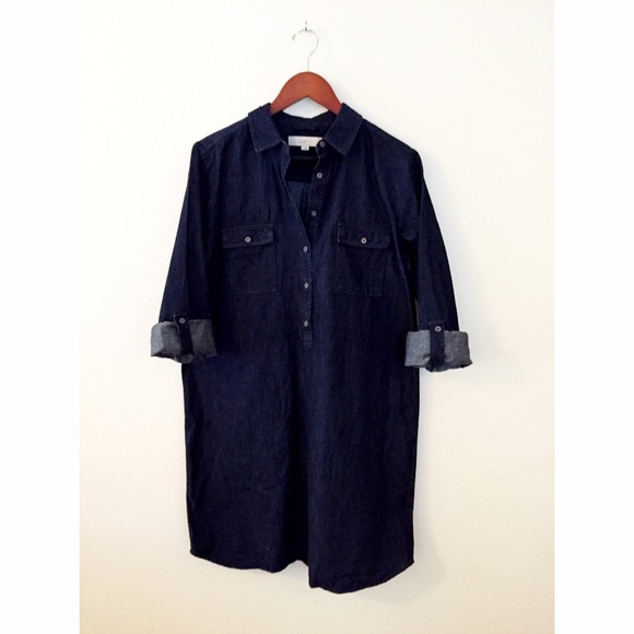 LOFT Chambray Shirt Dress