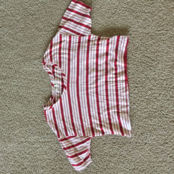 Urban Outfitters Red Striped Crop Top