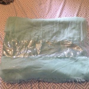 Teal Sequin Scarf