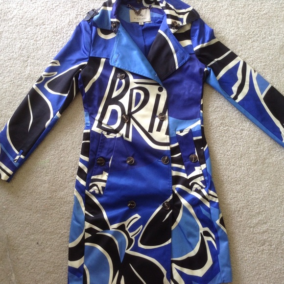 Blue Print Trench Coat