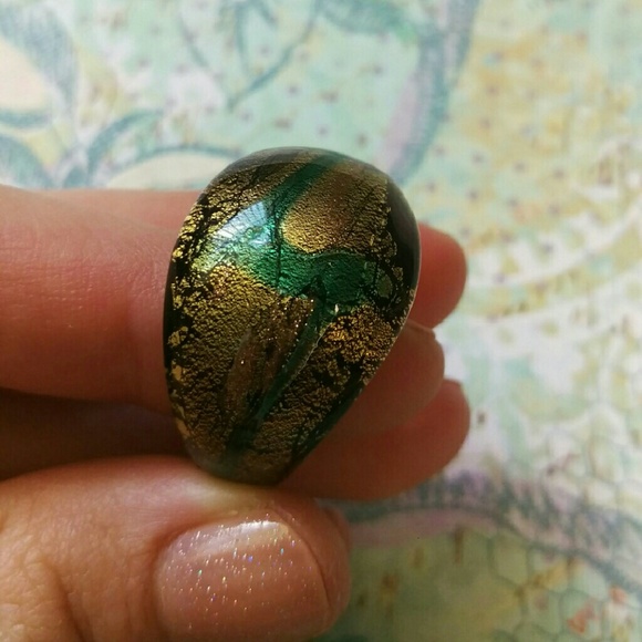 Hand-blown glass statement ring