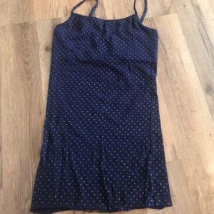 Navy and gold polka dot cami