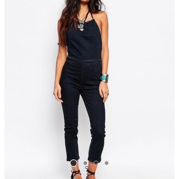 Free people Jean jumpsuit