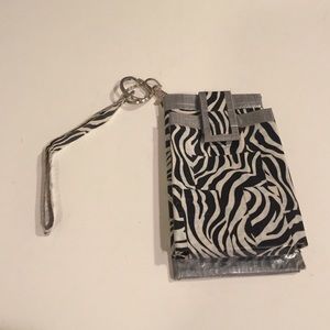 Zebra duck tape wallet with phone holder