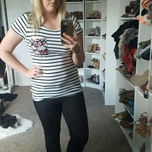 Tops - Stripe & Floral Tee Tops - Stripe & Floral Tee